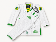 Dark Horse Rio Edition white Brazilian jiu-jitsu gi with green yellow and blue accents