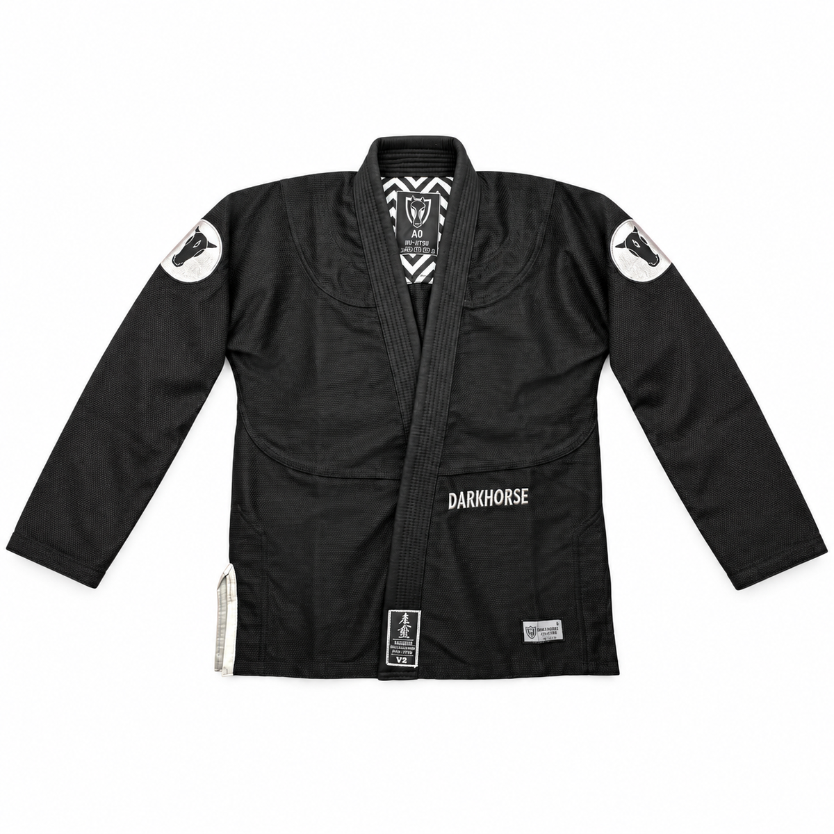 V2 Black – jaqueta com mangas estendidas em fundo branco